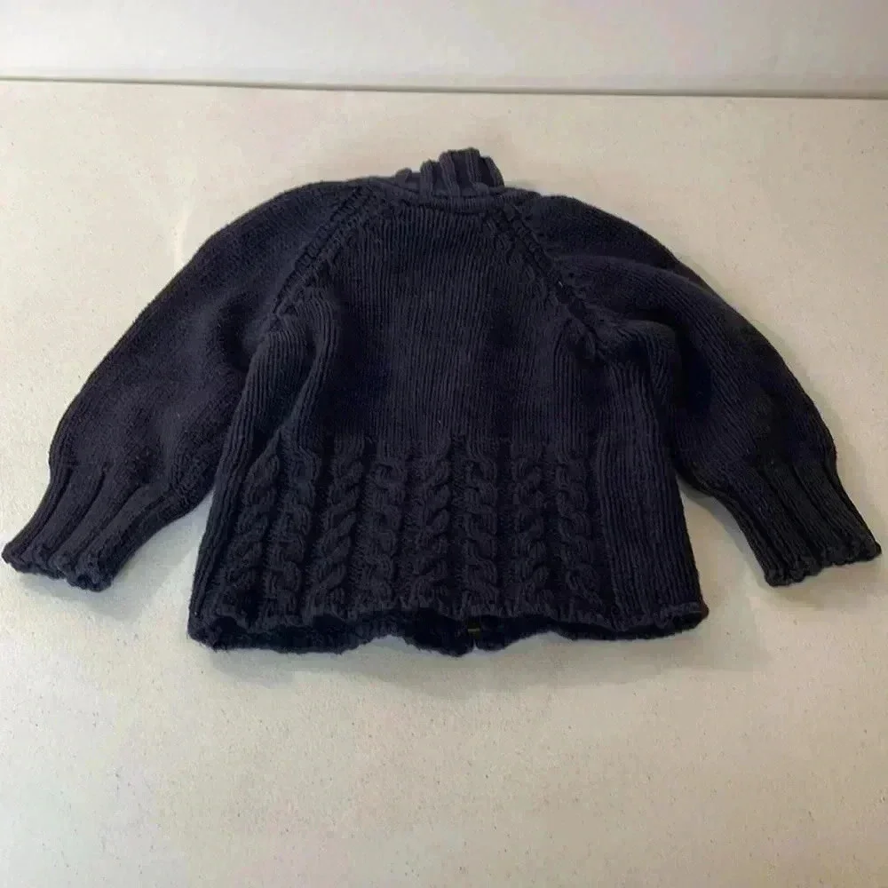 Gap boys 18-24 months zip up cotton sweater. Navy blue  cold vacation warm baby - Picture 3 of 4
